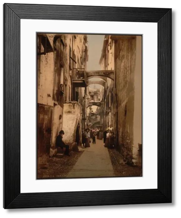 Framed Print : Via Guioco della Palla, San Remo, Riviera Framed Print : Via Guioco della Palla, San Remo, Riviera