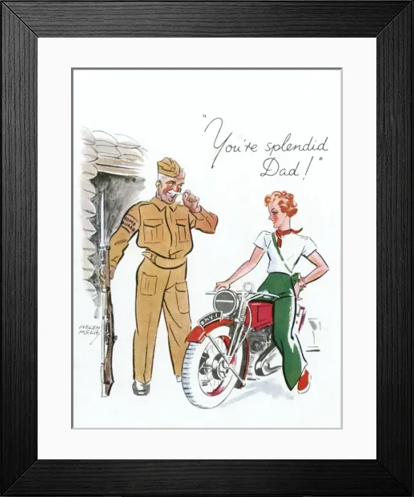 Framed Print : You re Splendid Dad by Helen McKie - World War II Framed Print : You re Splendid Dad by Helen McKie - World War II