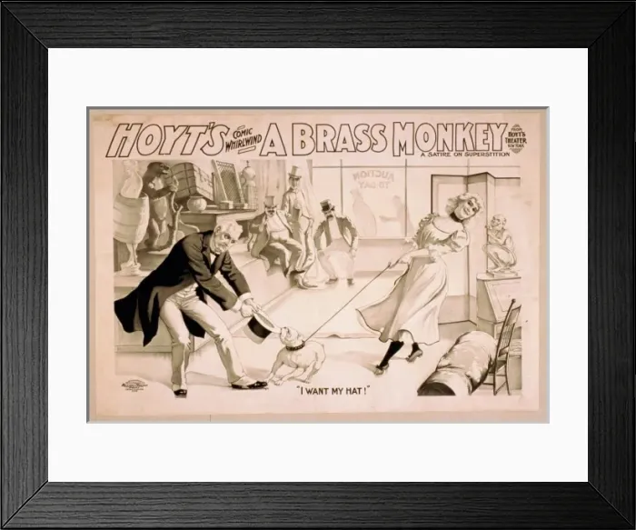 Framed Print : Hoyts comic whirlwind, A brass monkey a satire on superstit Framed Print : Hoyts comic whirlwind, A brass monkey a satire on superstit