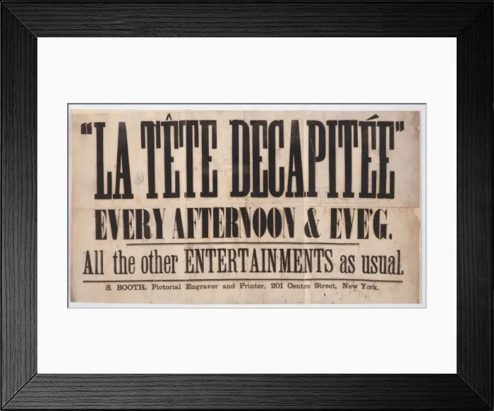Framed Print : La tete decapitee every afternoon & eve g. : all other enter Framed Print : La tete decapitee every afternoon & eve g. : all other enter