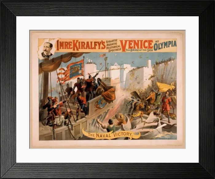 Framed Print : Imre Kiralfys gigantic aquatic historical spectacle, Venice Framed Print : Imre Kiralfys gigantic aquatic historical spectacle, Venice