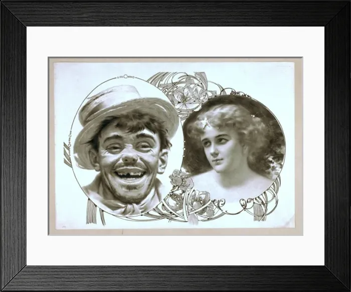 Framed Print : Enlarged image of tramps head and head-and-shoulders image