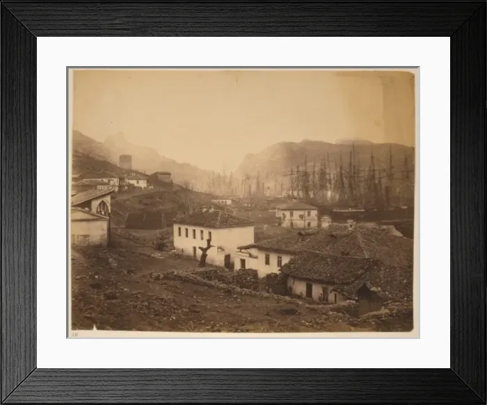 Framed Print : Balaclava looking seawards, the Commandants house in the fo Framed Print : Balaclava looking seawards, the Commandants house in the fo