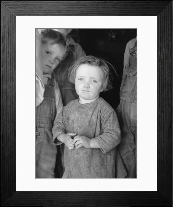 Framed Print : Baby girl of family living on Natchez Trace Project, near Le Framed Print : Baby girl of family living on Natchez Trace Project, near Le