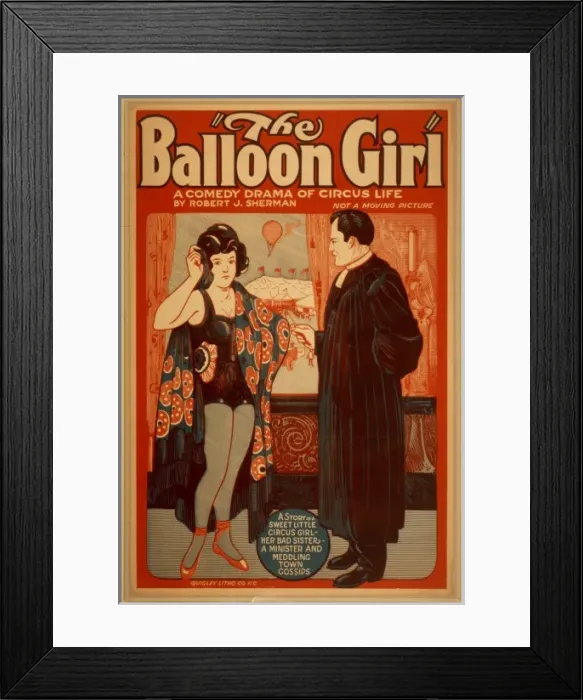 Framed Print : The ballooon girl a comedy drama of circus life by Robert J Framed Print : The ballooon girl a comedy drama of circus life by Robert J