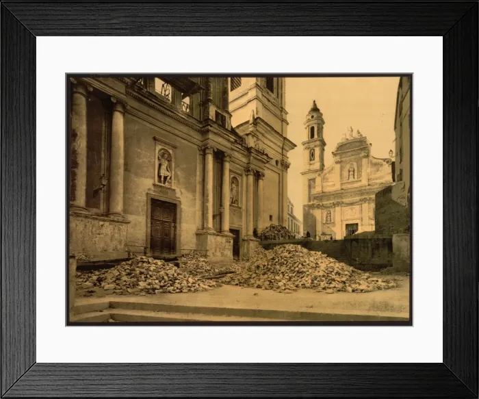 Framed Print : Church and rubble, San Remo, Riviera Framed Print : Church and rubble, San Remo, Riviera