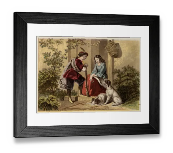 Framed Print : Idealised Victorian love scene Framed Print : Idealised Victorian love scene