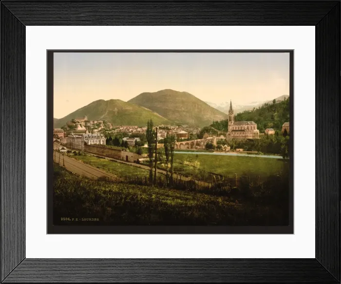 Framed Print : General view, Lourdes, Pyrenees, France Framed Print : General view, Lourdes, Pyrenees, France