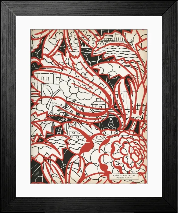 Framed Print : Fabric design, Art Gout Beaute, 1924 Framed Print : Fabric design, Art Gout Beaute, 1924