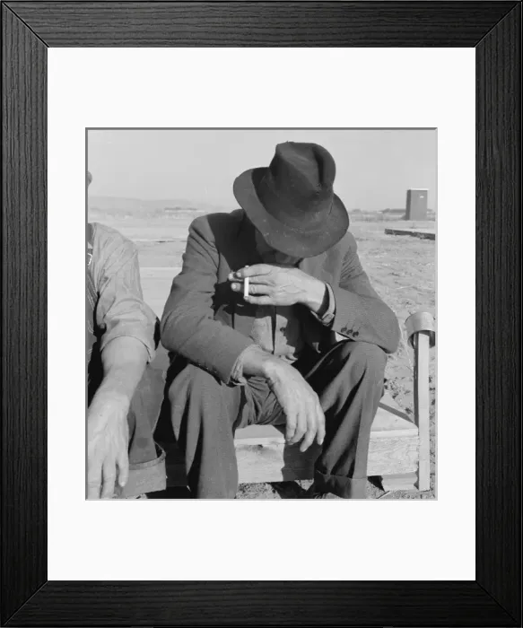 Framed Print : Was Nebraska farmer, now migrant farm worker in the West. Me Framed Print : Was Nebraska farmer, now migrant farm worker in the West. Me