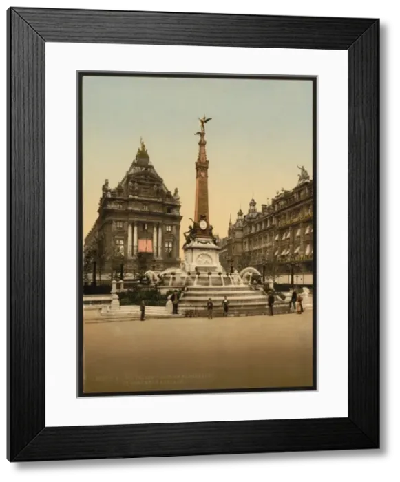 Framed Print : Brouckere Place and Anspach Monument, Brussels, Belgium Framed Print : Brouckere Place and Anspach Monument, Brussels, Belgium