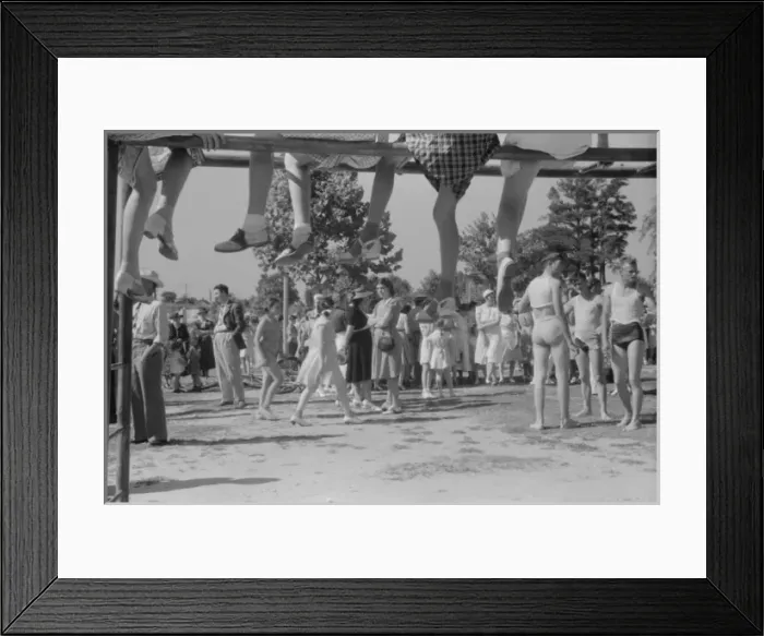 Framed Print : Spectators at beauty contest held during July 4th celebratio Framed Print : Spectators at beauty contest held during July 4th celebratio