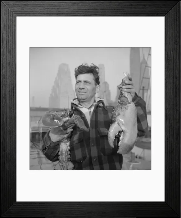 Framed Print : New York, New York. Dock stevedore at the Fulton fish market Framed Print : New York, New York. Dock stevedore at the Fulton fish market