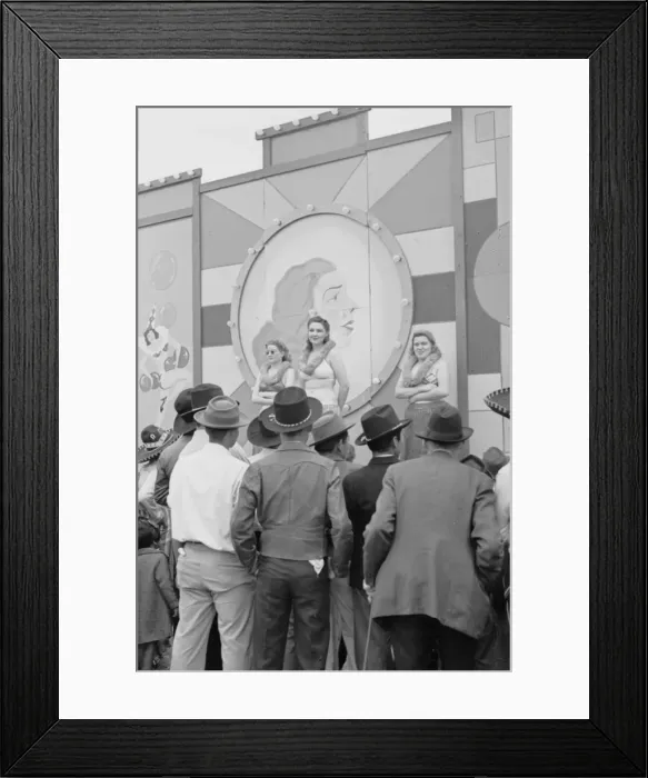 Framed Print : Girlie show, carnival, Brownsville, Texas Framed Print : Girlie show, carnival, Brownsville, Texas