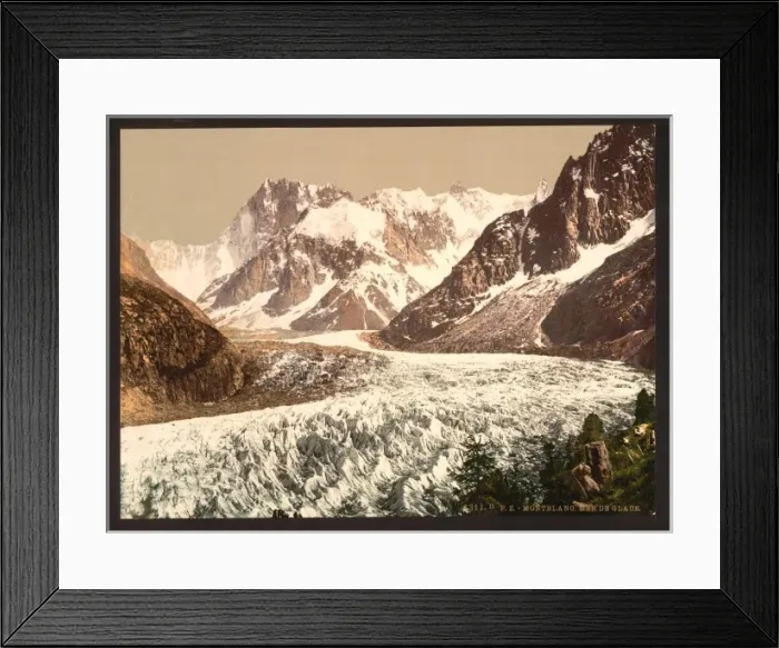 Framed Print : The Mer de Glace, Aiguille du Geant and Les Grandes Jorasses Framed Print : The Mer de Glace, Aiguille du Geant and Les Grandes Jorasses