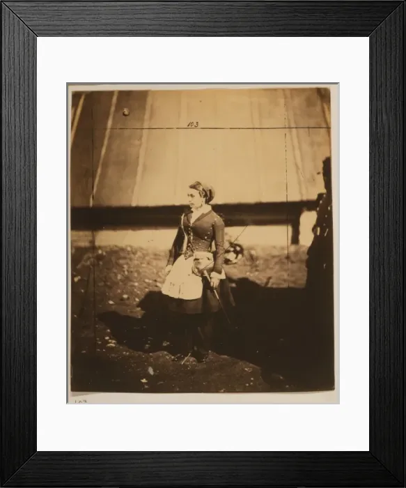 Framed Print : VivandiŲe. Vivandiere. Full-length portrait of a French cantiniere facing