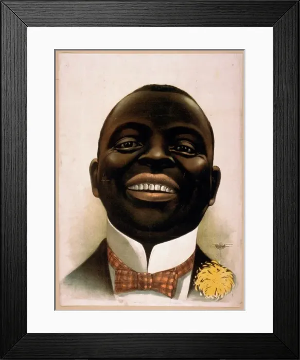 Framed Print : Bust portrait of smiling African American, facing front Framed Print : Bust portrait of smiling African American, facing front