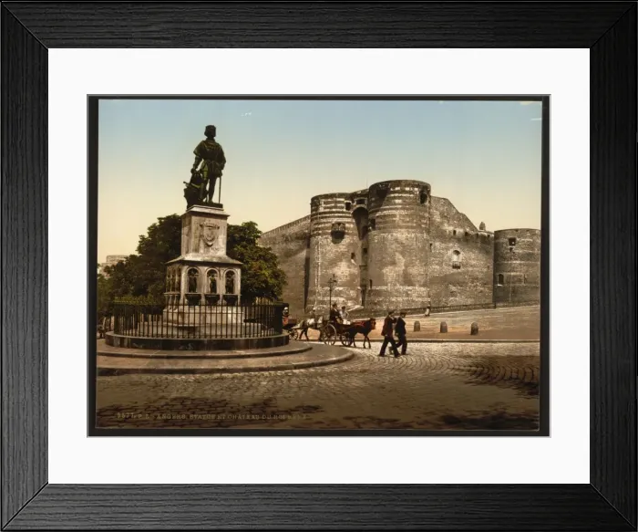 Framed Print : Statue and castle of King Rene, Angers, France Framed Print : Statue and castle of King Rene, Angers, France
