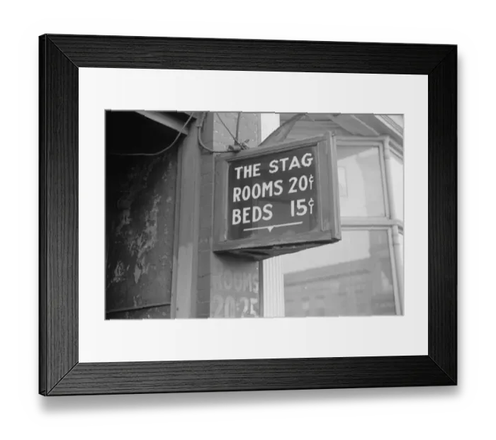 Framed Print : Flophouse on lower Douglas Street, Omaha, Nebraska Framed Print : Flophouse on lower Douglas Street, Omaha, Nebraska