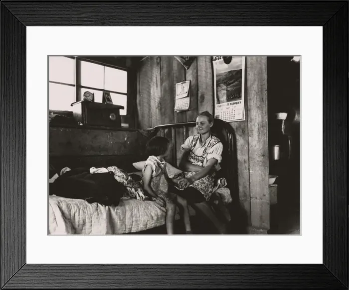 Framed Print : Mrs. Caudill and her daughter in their dugout, Pie Town, New