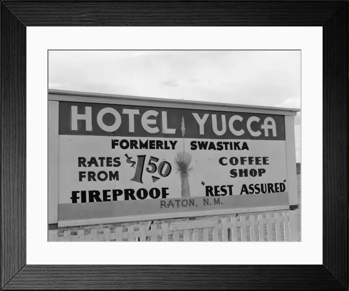 Framed Print : Sign along the road near Capulin, New Mexico
