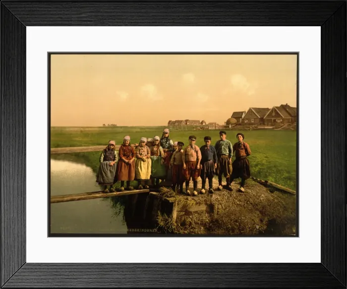 Framed Print : Native children, Marken Island, Holland Framed Print : Native children, Marken Island, Holland