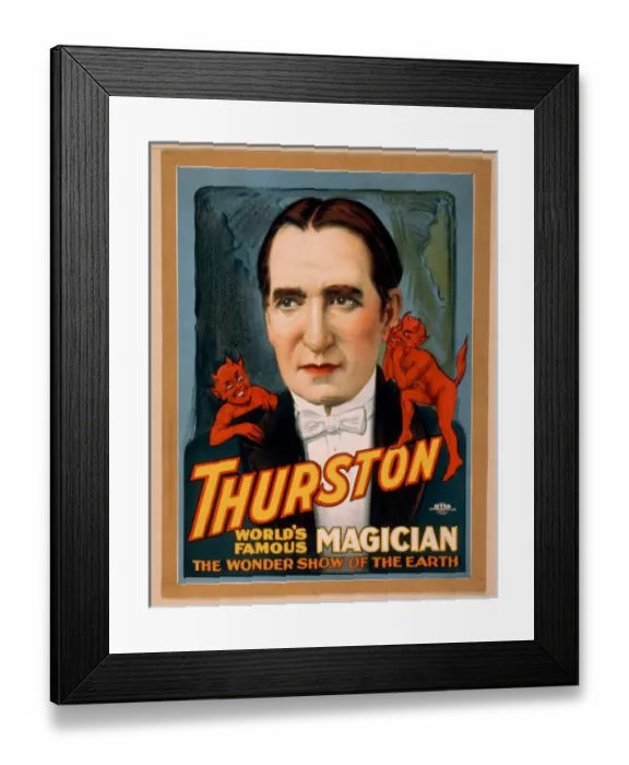 Framed Print : Thurston, worlds famous magician the wonder show of the ear Framed Print : Thurston, worlds famous magician the wonder show of the ear