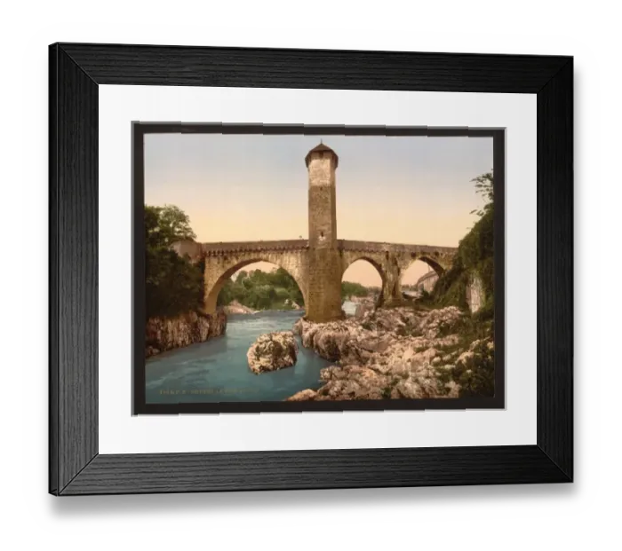 Framed Print : Old bridge, Orthes (i. e. Orthez), Pyrenees, France Framed Print : Old bridge, Orthes (i. e. Orthez), Pyrenees, France