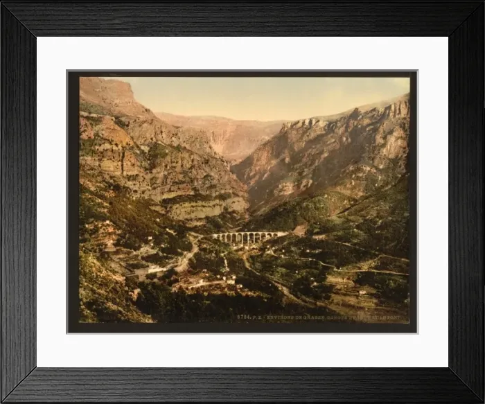 Framed Print : Gourdon, gorge of the wolf, the bridge, Grasse, France Framed Print : Gourdon, gorge of the wolf, the bridge, Grasse, France