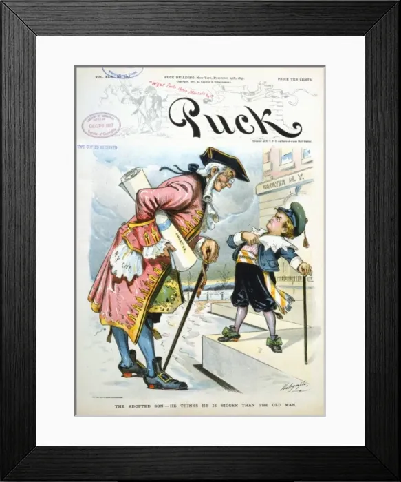 Framed Print : The adopted son - he thinks he is bigger than the old man Framed Print : The adopted son - he thinks he is bigger than the old man
