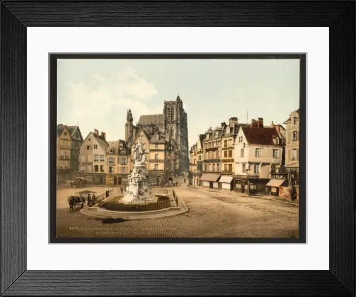 Framed Print : St. Vulfran and square of Admiral Courbet, Abbeville, France Framed Print : St. Vulfran and square of Admiral Courbet, Abbeville, France