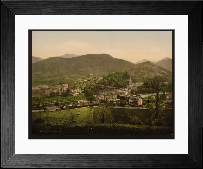 Framed Print : General view, Lourdes, Pyrenees, France Framed Print : General view, Lourdes, Pyrenees, France