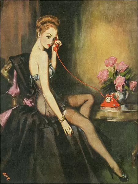 Pin-up calendar girl by David Wright, 1950