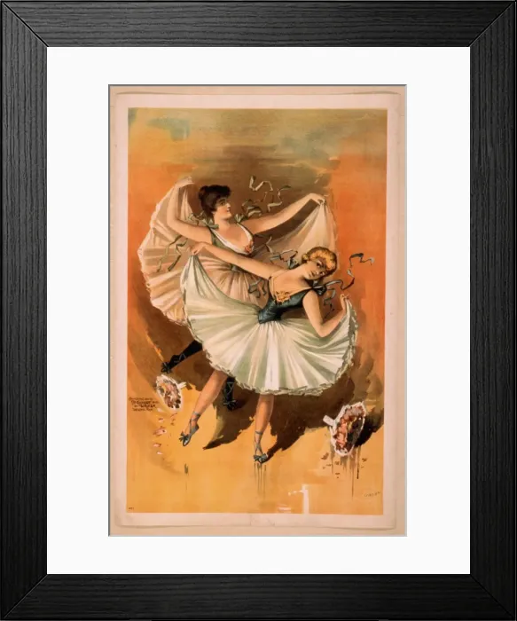 Framed Print : Two ballerinas, blond woman in front with brunette woman beh Framed Print : Two ballerinas, blond woman in front with brunette woman beh