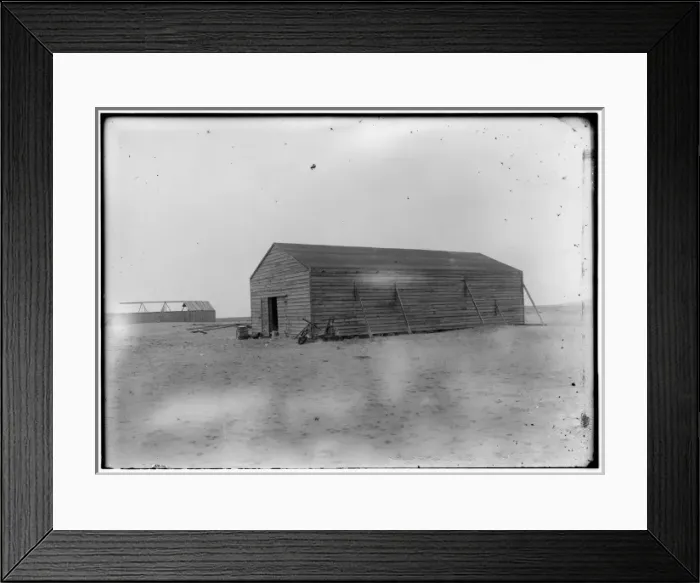 Framed Print : View of the camp building at Kitty Hawk from the northwest Framed Print : View of the camp building at Kitty Hawk from the northwest