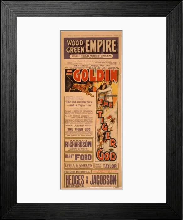 Framed Print : The great Goldin presenting the tiger god Framed Print : The great Goldin presenting the tiger god