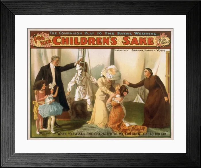 Framed Print : For her childrens sake by Theo. Kremer : the companion play