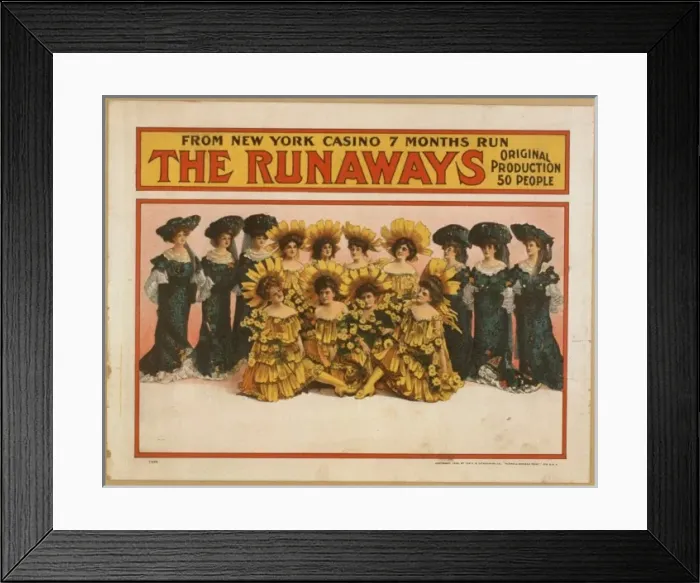 Framed Print : The runaways from New York Casino, 7 months run : original p Framed Print : The runaways from New York Casino, 7 months run : original p