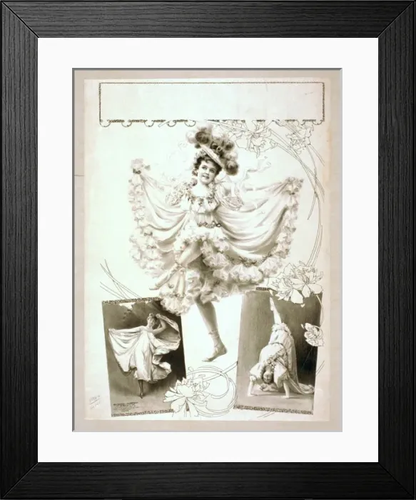 Framed Print : Woman dancing in two scenes, performing acrobatics in third Framed Print : Woman dancing in two scenes, performing acrobatics in third