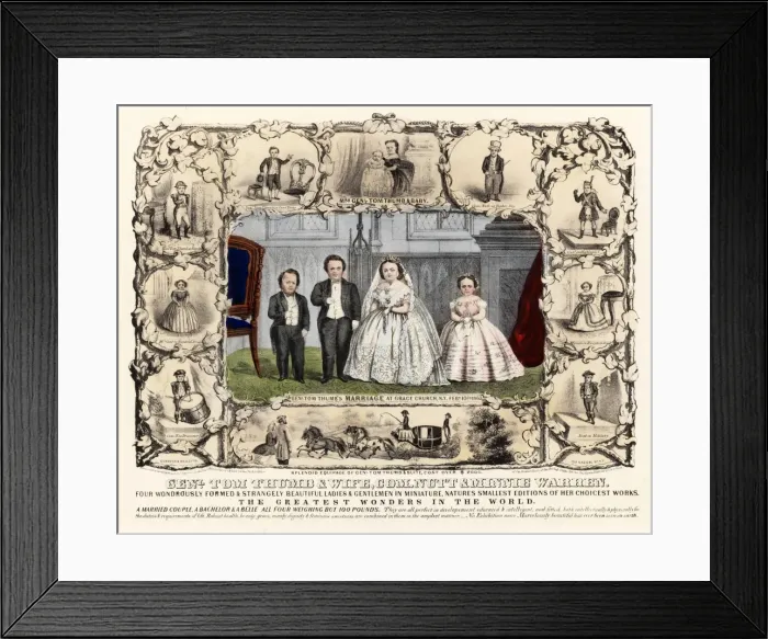 Framed Print : General Tom Thumb & Wife, Commander Nutt & Minnie Warren Framed Print : General Tom Thumb & Wife, Commander Nutt & Minnie Warren