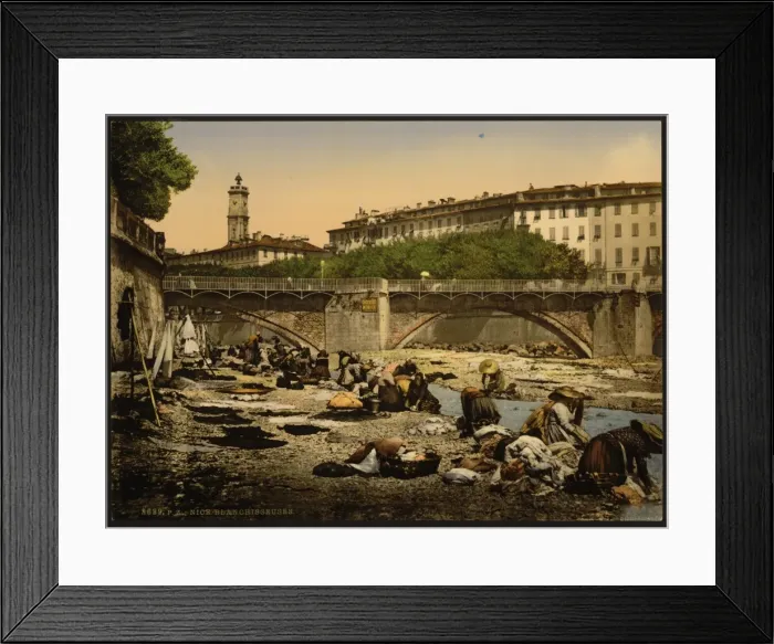 Framed Print : Washerwomen (Blanchisseuses), Nice, Riviera Framed Print : Washerwomen (Blanchisseuses), Nice, Riviera