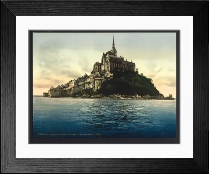 Framed Print : Looking northeast at high water, Mont St. Michel, France Framed Print : Looking northeast at high water, Mont St. Michel, France