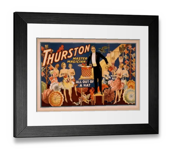 Framed Print : Thurston, master magician all out of a hat Framed Print : Thurston, master magician all out of a hat
