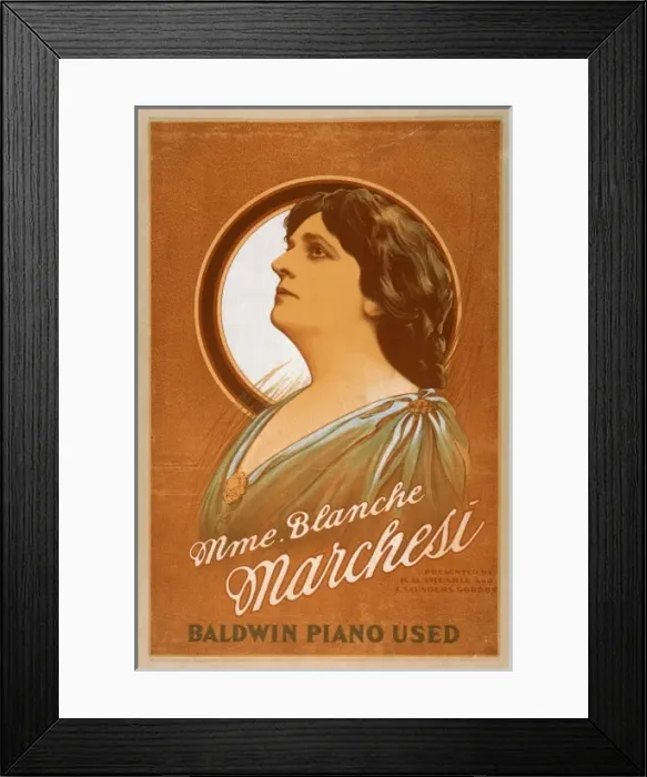 Framed Print : Mme. Blanche Marchesi presented by HB Thearle and J. Saunder Framed Print : Mme. Blanche Marchesi presented by HB Thearle and J. Saunder