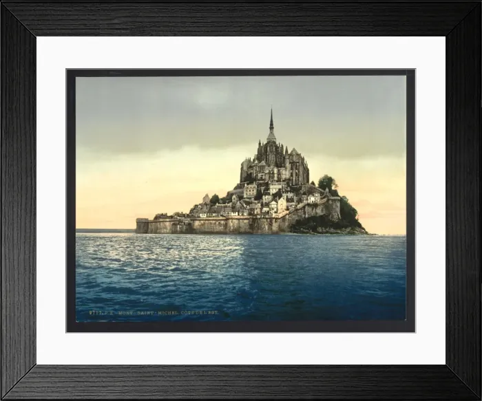 Framed Print : Looking east at high water, Mont St. Michel, France Framed Print : Looking east at high water, Mont St. Michel, France