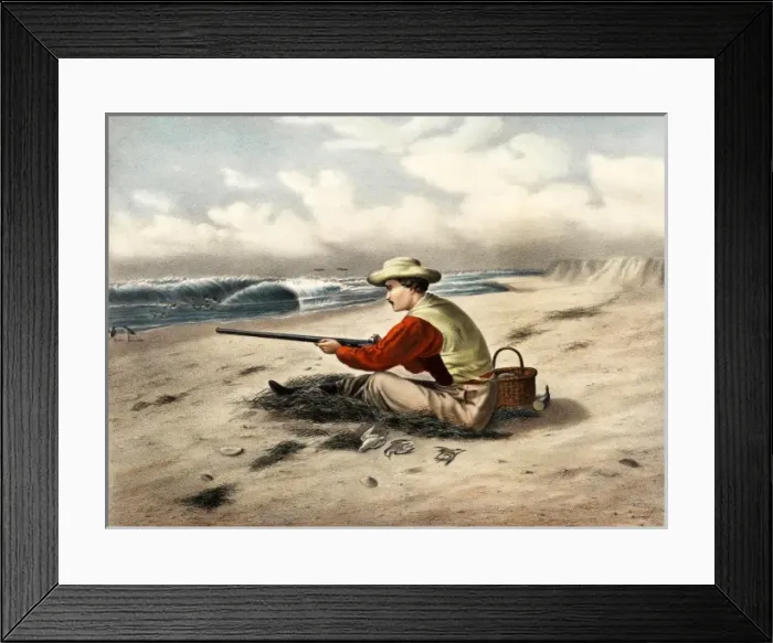Framed Print : Beach Snipe Shooting