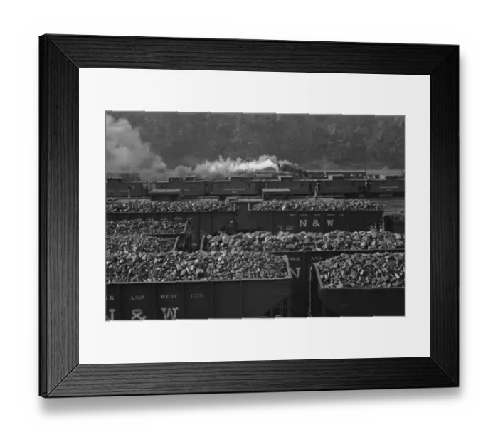 Framed Print : Williamson, West Virginia. A railroad yard with cars loaded Framed Print : Williamson, West Virginia. A railroad yard with cars loaded