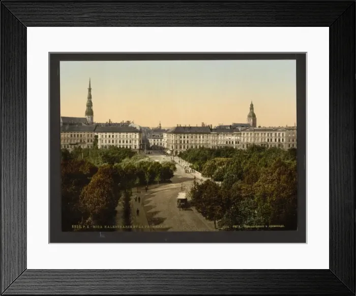 Framed Print : Kalkstrasse and the promenade, Riga, Russia, (i. e. Latvia) Framed Print : Kalkstrasse and the promenade, Riga, Russia, (i. e. Latvia)
