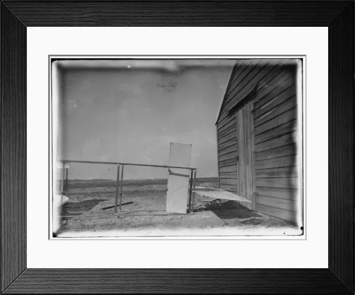 Framed Print : Close-up view of rudders and elevator of glider in front of Framed Print : Close-up view of rudders and elevator of glider in front of