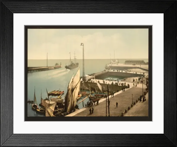Framed Print : Entrance to harbor, Havre, France